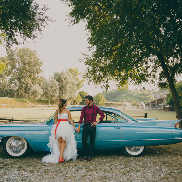 simona & stefano | 50's american Blue Cadillac themed wedding