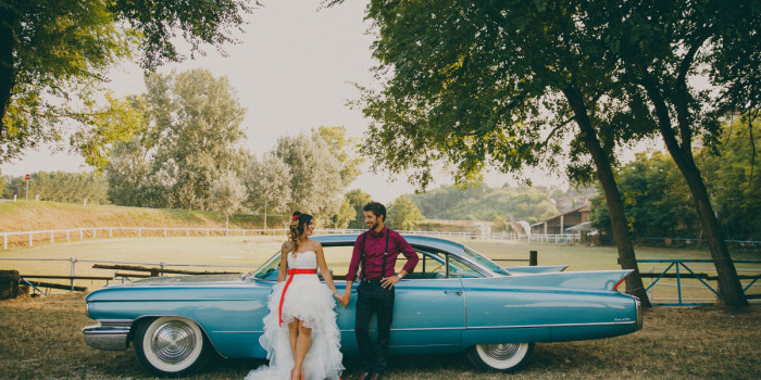 simona & stefano | 50's american Blue Cadillac themed wedding
